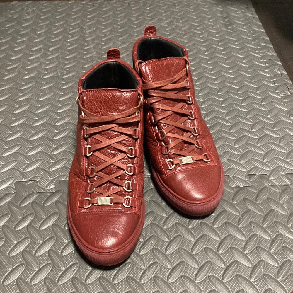 Balenciaga Red Leather Sneakers